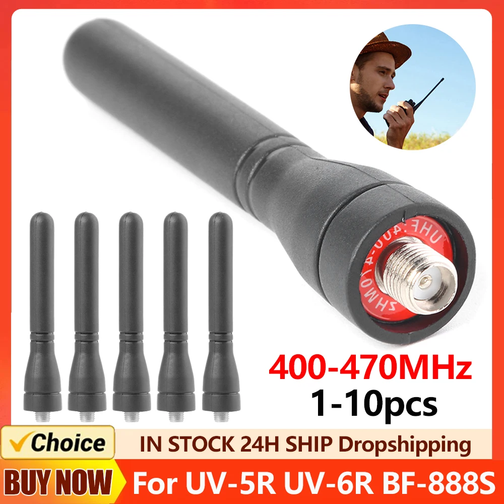 1-10 stücke weiche Antenne klein 400-470mhz SMA-F weibliche Haushalts computer zubehör für baofeng UV-5R UV-6R BF-888S radio Image