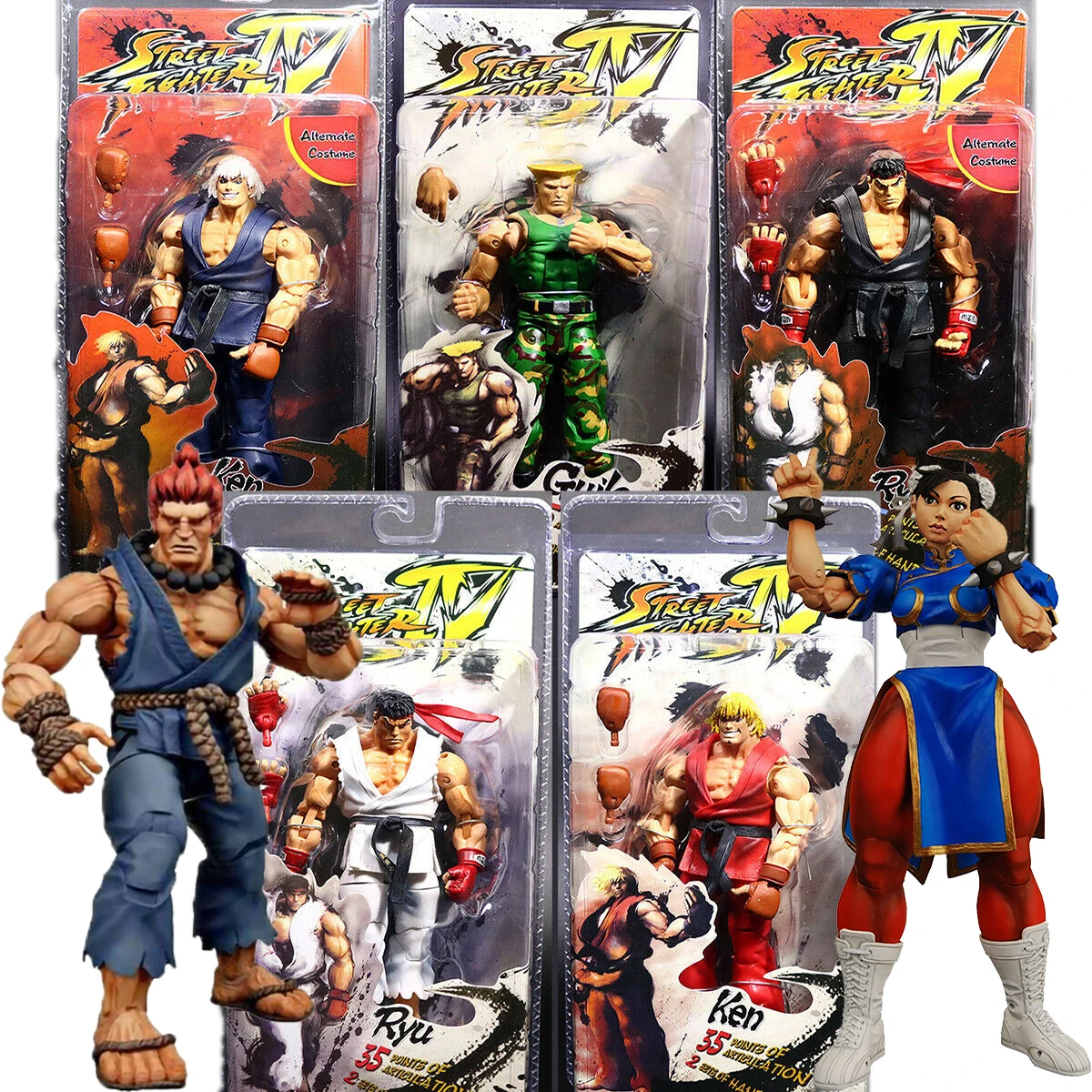 Neca Street Fighter Ryu Ken Chun Li Guile Gouki Anime Figure jeu dérivé personnage Action Figurine modèle mobile jouets