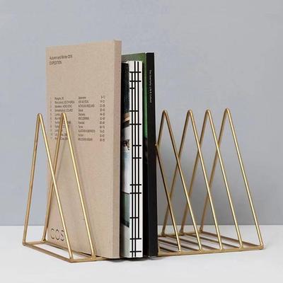 Triangle Metal Bookend File Holder Stand Magazine Rack Book Record Holder Desktop Book Shelf Book Stand