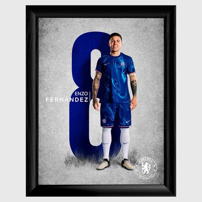 Chelsea Enzo Fernandez 2024-25 Druck - Gerahmt - 16 x 12 Zoll Image
