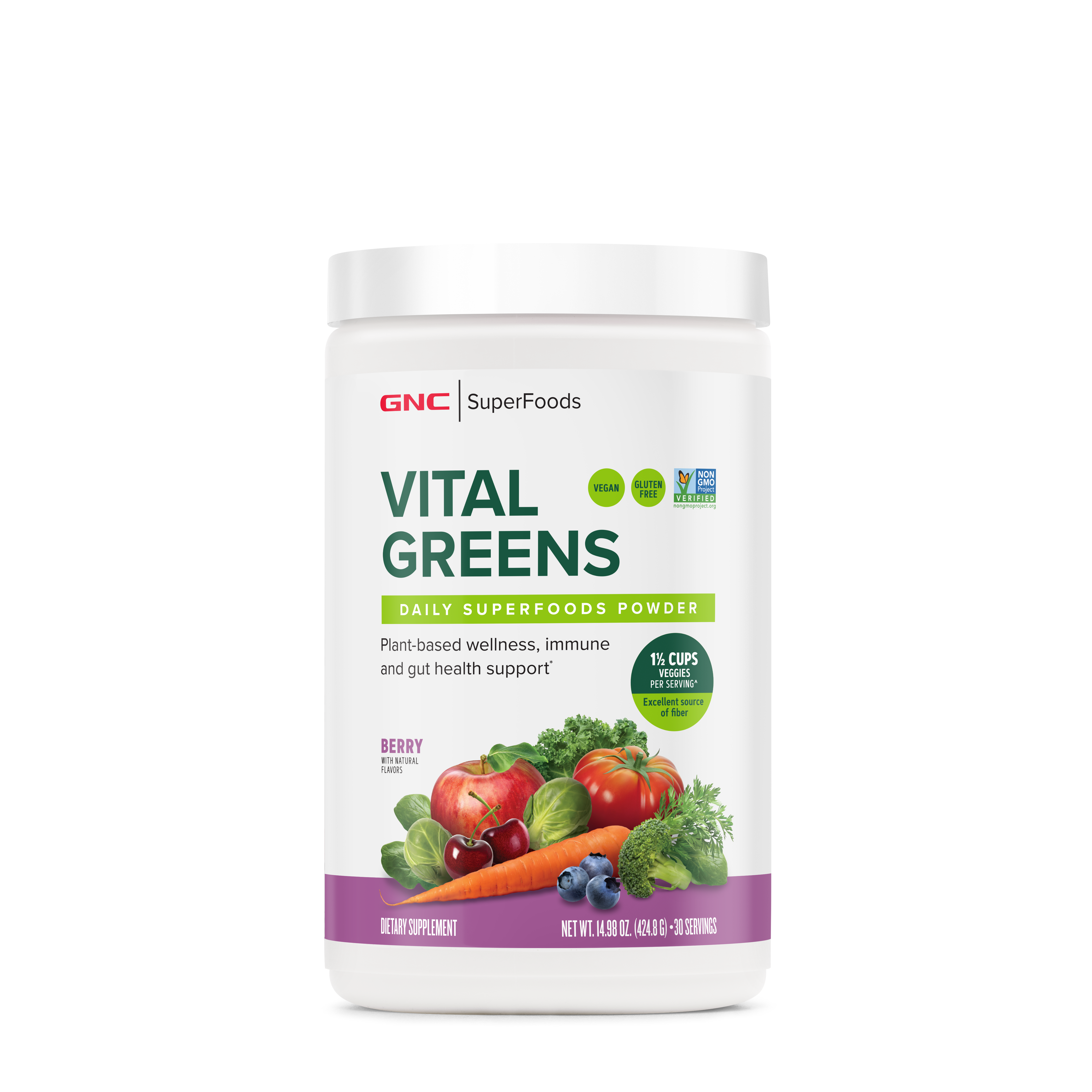 Vital Greens Superfoods Powder Healthy - Berry 14.98Oz (30 Servings)