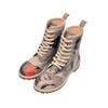 Schnürboots DOGO "Boots Go Back To Being Yourself Damen Boots / Female", Damen, Gr. 38, Normalschaft, grau, Lederimitat, Schuhe, Vegan