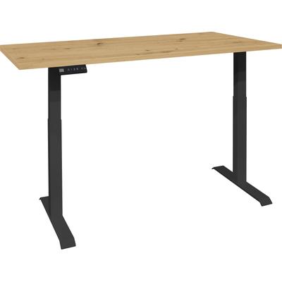 Schreibtisch MÄUSBACHER "Big System Office", schwarz (schwarz matt, asteiche, schwarz matt, asteiche), B:180cm, Tische, Breite 180 cm, elektrisch höhenverstellbar Image