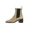 Schlupfboots HENRY STEVENS "Mia CB Businessschuh", Damen, Gr. 40, grün (khaki), Leder, klassisch, Schuhe, Damen Chelsea Boots Leder handgefertigt, Stiefelette mit Absatz
