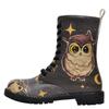 Schnürboots DOGO "Zipsy High-Top Boots Owls Family Damen Stiefeletten", Damen, Gr. 41, Normalschaft, schwarz, Lederimitat, Schuhe Boots Schnürboots, Vegan