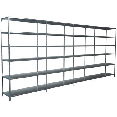 Steckregal SCHULTE REGALWELT "Stecksystem Grund- und 3x Anbauregale", silber (silberfarben), B:400cm H:230cm T:50cm, Sta