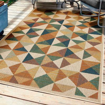 Teppich ANDIAMO "Sedona Dreieck", bunt (multi), B:200cm H:6mm L:290cm, Polypropylen, Teppiche, Flachgewebe, modernes Design, In- und Outdoor geeignet Image