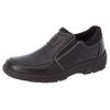 Slipper RIEKER, Herren, Gr. 45, schwarz, Lederimitat, unifarben, klassisch, Schuhe, mit weichem Schaftabschluss