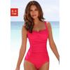 Badeanzug LASCANA "Saphir", Damen, Gr. 46, Cup C, rot, Polyamid, unifarben, Badeanzüge, mit Raffungen und Shaping-Effekt, Topseller