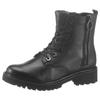 Schnürstiefelette REMONTE, Damen, Gr. 44, schwarz, Leder, unifarben, klassisch, Schuhe, Blockabsatz, Stiefelette, Schnürboots, Flats im Used Look