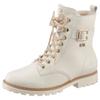 Winterboots REMONTE, Damen, Gr. 36, weiß, Leder, klassisch, Schuhe, Blockabsatz, Schnürboots, Outdoorschuh mit Zierschnalle