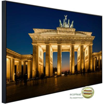 PAPERMOON Infrarotheizung "Brandenburger Tor", bunt (kunstmotiv im aluminiumrahmen), B/H/T: 80cm x 60cm x 3cm, 450 W, He