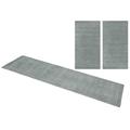 Bettumrandung THEKO "Gabbeh Uni, Handweb Teppich, meliert, reine Wolle" Gr. 14, blau (hellblau, grau), H:14mm, Obermaterial: 100% Wolle, Bettumrandung, Bettvorleger, Uni-Farben, handgewebt, Läufer-Set, Schlafzimmer
