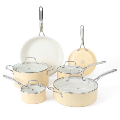 Martha Stewart Lockton 10 Piece Enamel Aluminum Pots and Pans Cookware Set