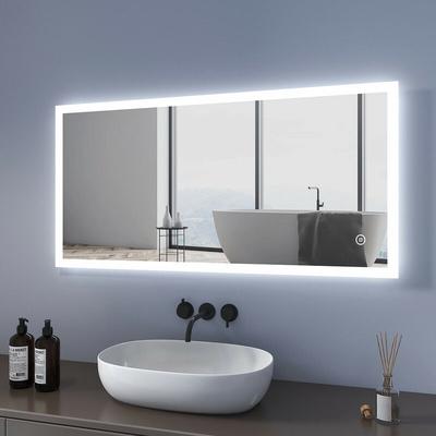 Badspiegel 120x60cm led Badezimmerspiegel Beleuchtung Wandspiegel mit Touch-Schalter, Kaltweiß Image