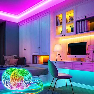 LED Strip Lights Smart Lights 5M 10M Light Sets RGB Tiktok Lights 150 300 LEDs SMD5050 10mm 1Set Mounting Bracket 1 set RGB APP Control Self-adhesive 12V