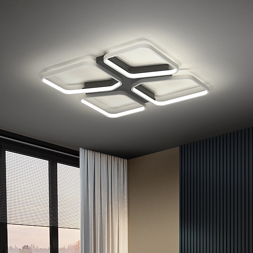 LED-Deckenleuchte moderne einfache quadratische Grundform geometrische Formen 42 52 cm Wohnzimmer Schlafzimmer Einbauleuchten Metall lackiert 110-120V 220-240V Image