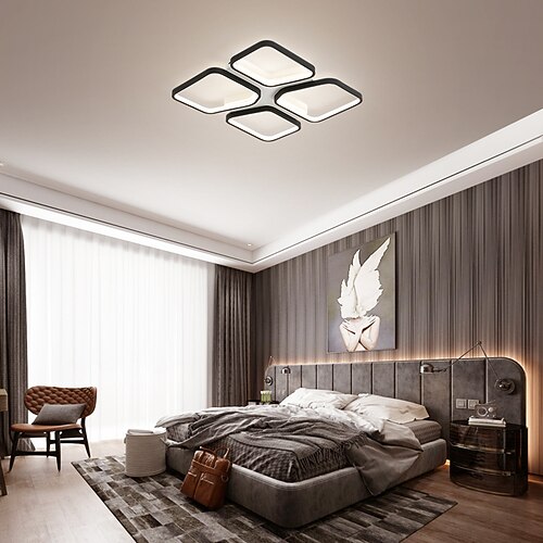 LED-Deckenleuchte moderne einfache quadratische Grundform geometrische Formen 42 52 cm Wohnzimmer Schlafzimmer Einbauleuchten Metall lackiert 110-120V 220-240V Image