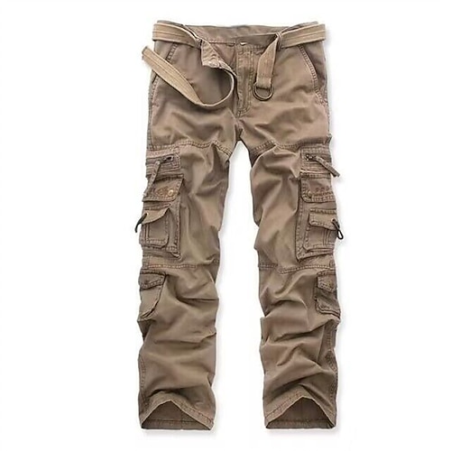 Herren Cargohose Cargohosen Taktische Hose Hose Hosen Knopf Multi Pocket Glatt tragbar Outdoor Täglich Campen und Wandern Modisch Klassisch Hellkaki Gras-Grün Image