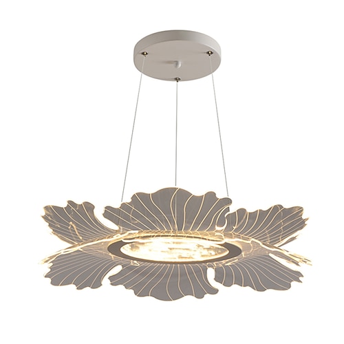 LED-Pendelleuchten 42/52 cm 3000-6000 1-Licht-Lotusblatt-Acryl-Kronleuchterlampe Moderner zeitgenössischer Stil Küche Esszimmer Hausbar Licht 110-120 V 220-240 V Image