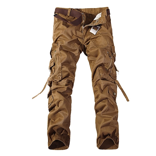 Herren Cargohose Cargohosen Taktische Hose Hose Hosen Knopf Multi Pocket Glatt tragbar Outdoor Täglich Campen und Wandern Modisch Klassisch Armeegrün Gras-Grün Image