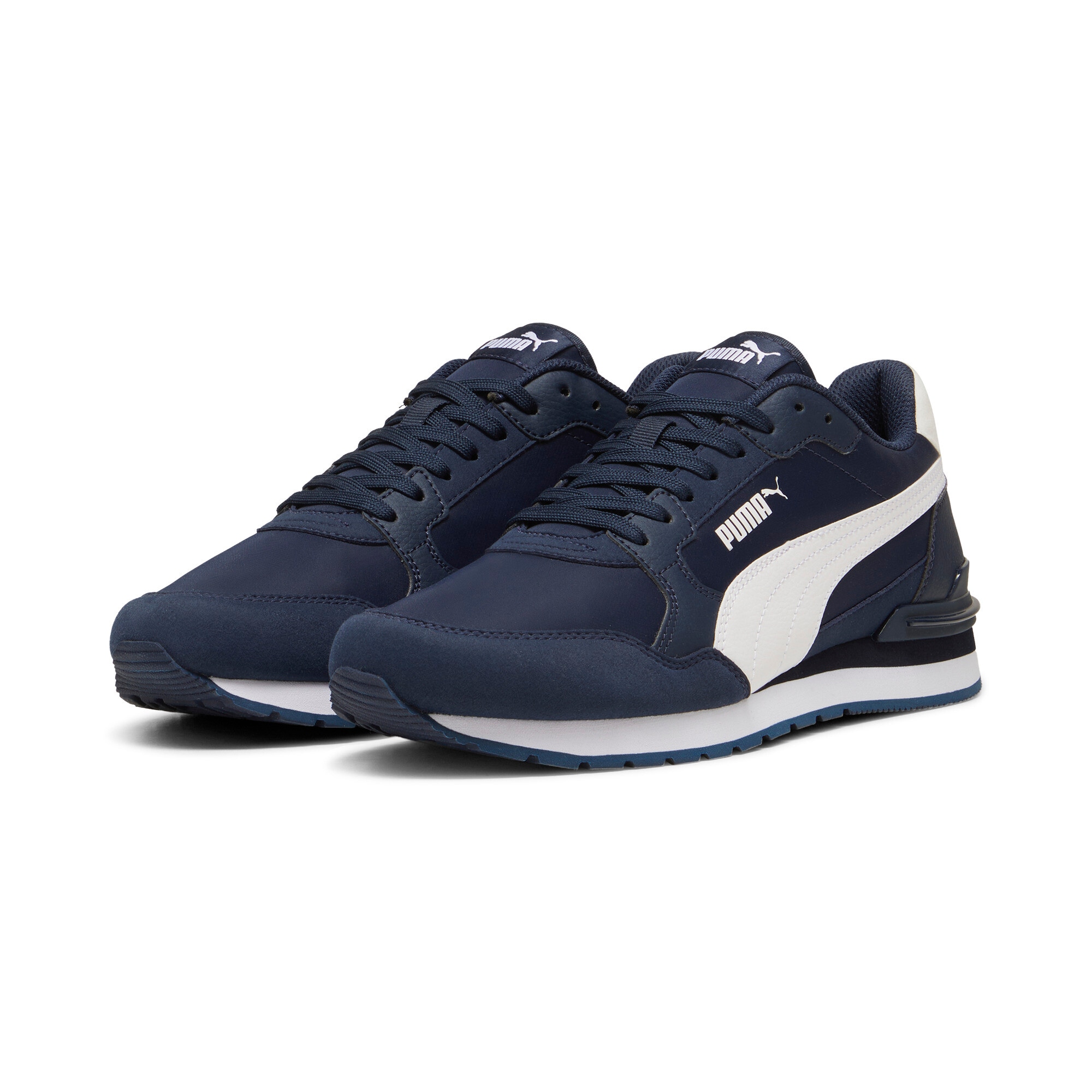 Sneaker PUMA "ST RUNNER V4 NL", Damen, Gr. 41, club navy, puma weiß, Textil, Schuhe Sneaker