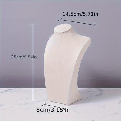 TEMU 1pc Velvet Display Stand For Necklace, Mannequin Model Jewelry Display Rack For Collarbone Chain, Necklace, Pendant Image