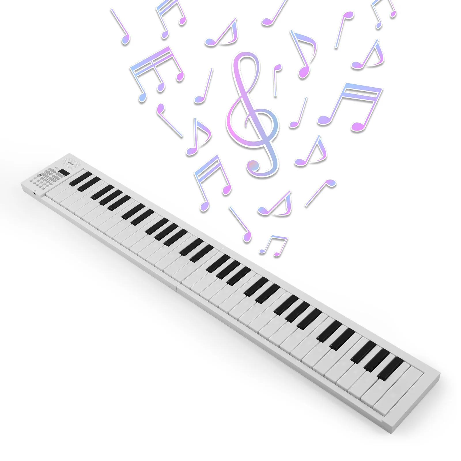 Pianoforte elettronico pieghevole a 61 tasti Tastiera per pianoforte elettronico multifunzionale con display a LED Pianoforte digitale con batteria incorporata