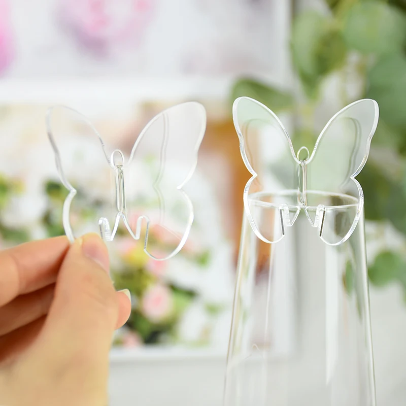 5/30 stücke transparente Schmetterling Weinglas Karten Dekoration Acryl Getränk Tag Cocktail Glas Tasse Karte Hochzeit Geburtstags feier Dekor Image