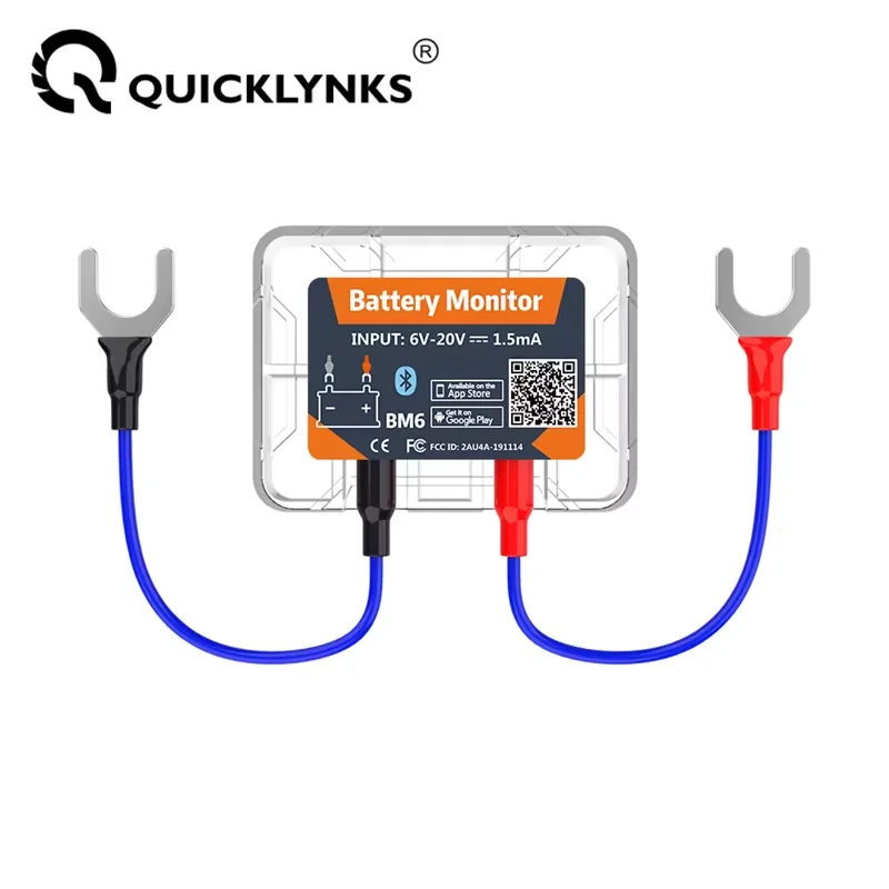 Quick lynks BM6 Wireless Bluetooth Batterie monitor 12V Autobatterie Gesundheits überwachung Batterie tester für Motorrad LKW Auto Image