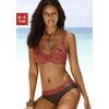 Bügel-Bikini S.OLIVER, Damen, Gr. 44, Cup F, rot (rot, braun), Polyamid, bedruckt, Bikini-Sets, mit grafischem Druckdesign