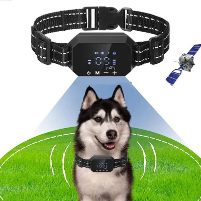 GPS Wireless Dog Fence Electric Shock Vibrate Range 100-3300 Ft Adjustable Warning Strength