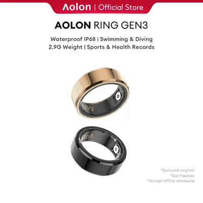 Aolon Gen3 Smart Ring Men Women Military Grade Titanium Steel Shell Health Monitoring IP68 & 3ATM