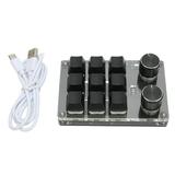 Mechanical Gaming Keypad 9 Keys 2 Knob Small USB Wireless Dual Mode OSU Keypad DIY Programmable Keyboard
