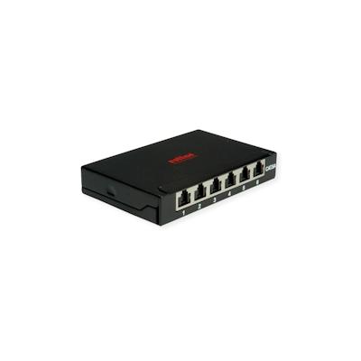 ROLINE Mini-Patchpanel, Kat.6A (Class EA), 6x RJ45, 0,5HE, geschirmt, schwarz Image