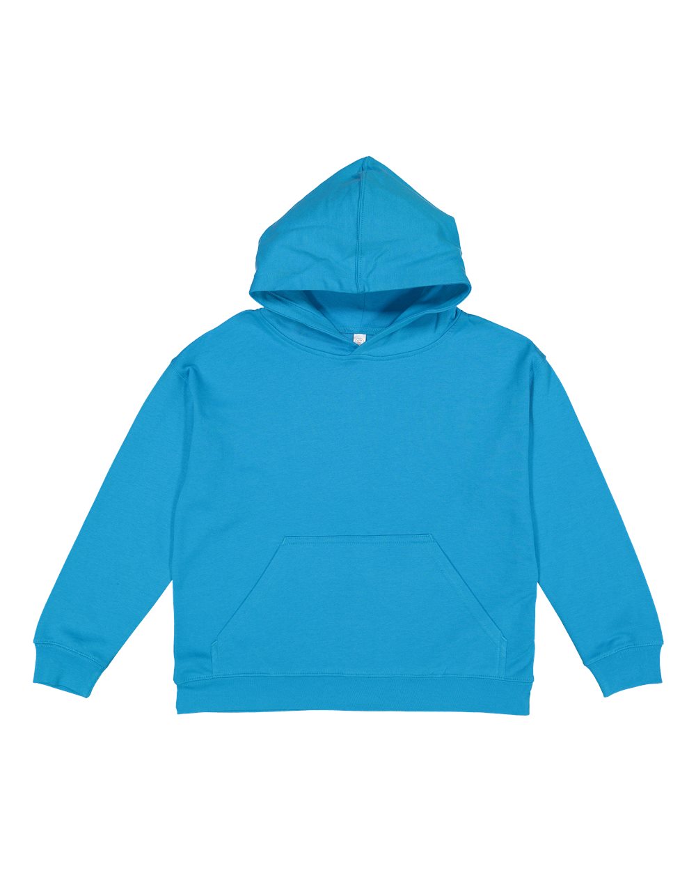 LAT 2296 Youth Fleece Hoodie Sweatshirt in Turquoise size Medium LA2296