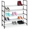 Xl Schuhregal Stecksystem, 5 Ebenen, für 20 Paar Schuhe, Stoff Schuhstände,r HxBxT: 90,5 x 87,5 x
