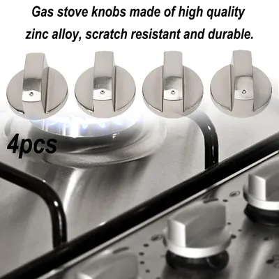 4pcs Gas Stove Knobs Cooker Oven Hob Control Knobs Switch 6mm Kitchen Cooker Gas Stove Cooktop Control Gas Stove Accessories