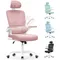 Ergonomic Office Chair Desk Chair with C-shaped Lumbar Support Adjustable Headrest and Reversible