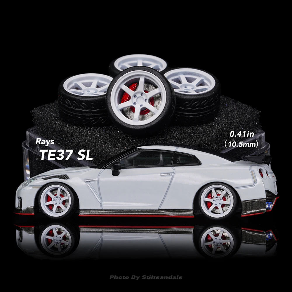 Chika 1/64 Räder für Druckguss-Modellautos mit Gummireifen, luxuriöse Nachrüstteile, Modellauto für MiniGT Hotwheels Hobby-Geschenke