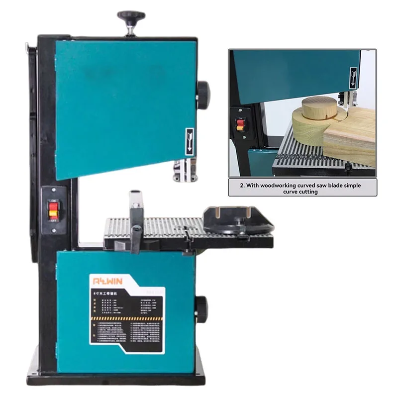 Tisch Holz bearbeitung Kurvens äge multifunktion ale Holz bearbeitungs werkzeuge 8 Zoll Holz bearbeitungs bands äge Maschine Image