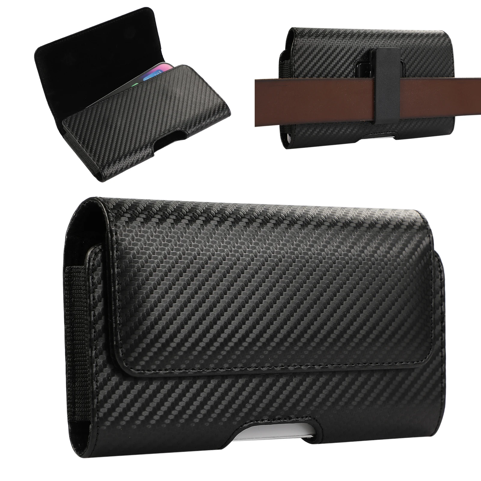 PU-Leder Universal 360° ° Rotation Handyhülle Tasche für 5,2"-7" Handys mit Flip Taille Taschen Gürtelclip Abdeckung Handytasche Image