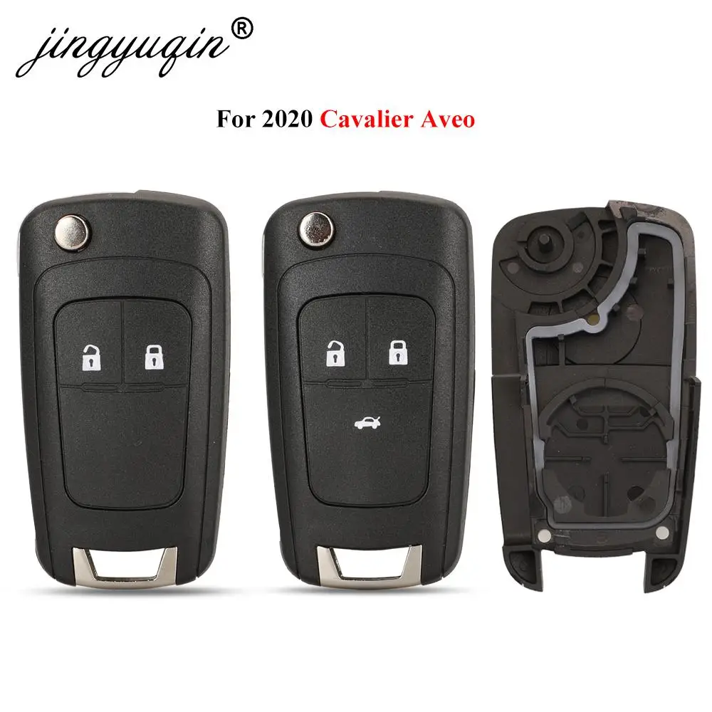 Jingyuqin Flip Folding Fernbedienung Auto Schlüssel Shell Fall Für 2020 Chevrolet Cavalier Aveo Opel Buick 2 3 Tasten HU100 Klinge Schlüssel Fob Image