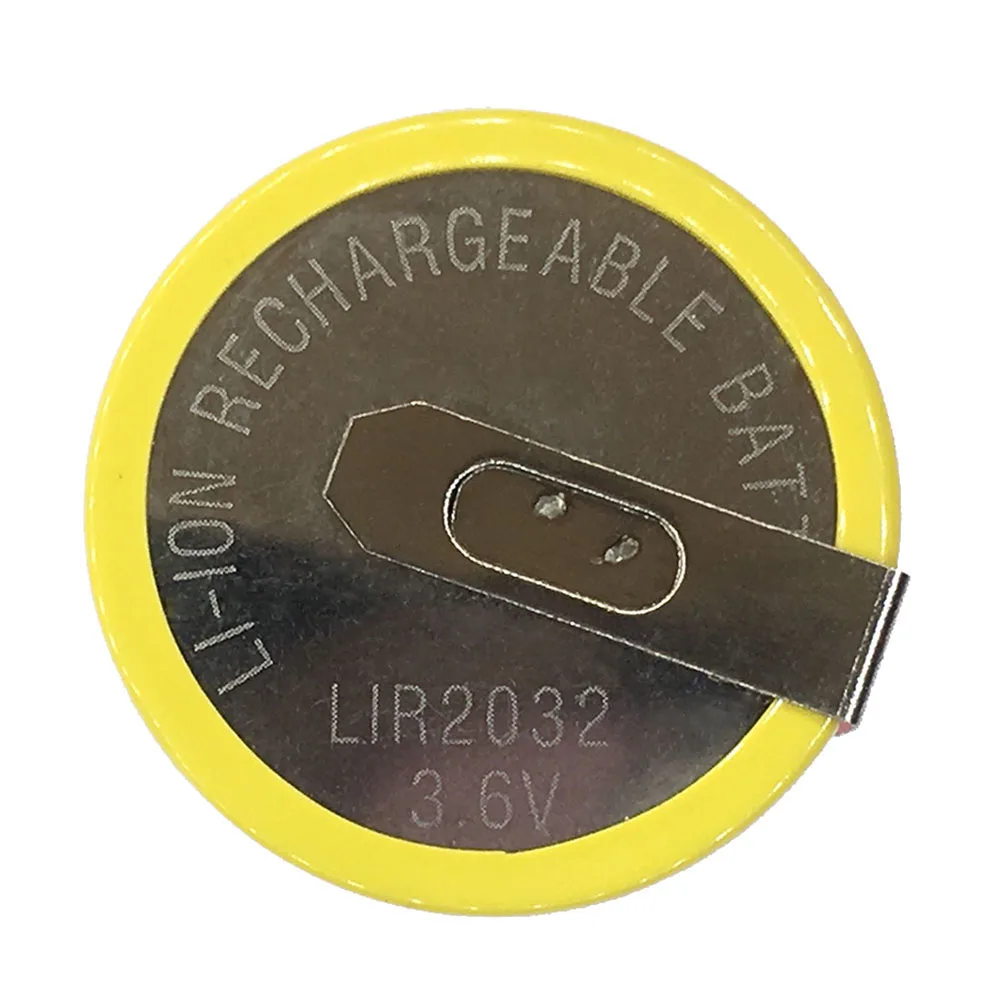 2 TEILE/LOS LIR2032 2032 3,6 V Akku Knopfzelle Lithium-Batterie Mit Löten Füße Image