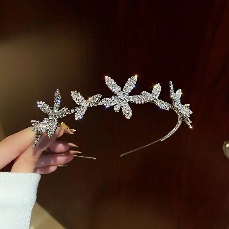 Voller Strass-Blumen-Haarbänder für Frauen, übertriebenes Temperament, Haarschmuck, modische Retro-Persönlichkeit, Braut-Kopfbedeckung Image