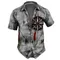 Camicia da uomo retrò Camicia a maniche corte con stampa nautica 3d Estate Casual Top Camicie hawaiane oversize larghe per uomo 2024 Nuovi top