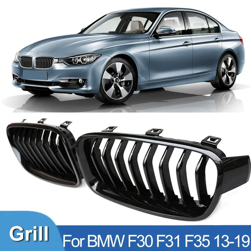 Auto Paraurti Anteriore Racing Griglia Per BMW Serie 3 F30 F31 F35 320i 325i 328i 2013-2019 Nero Lucido Griglie Rene Griglie