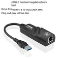 Scheda di rete USB 2.0 esterna Mini USB a RJ45 Cavo adattatore Lan Ethernet 100Mbps per Win 7 8 10 XP Mac PC Laptop Driver gratuito