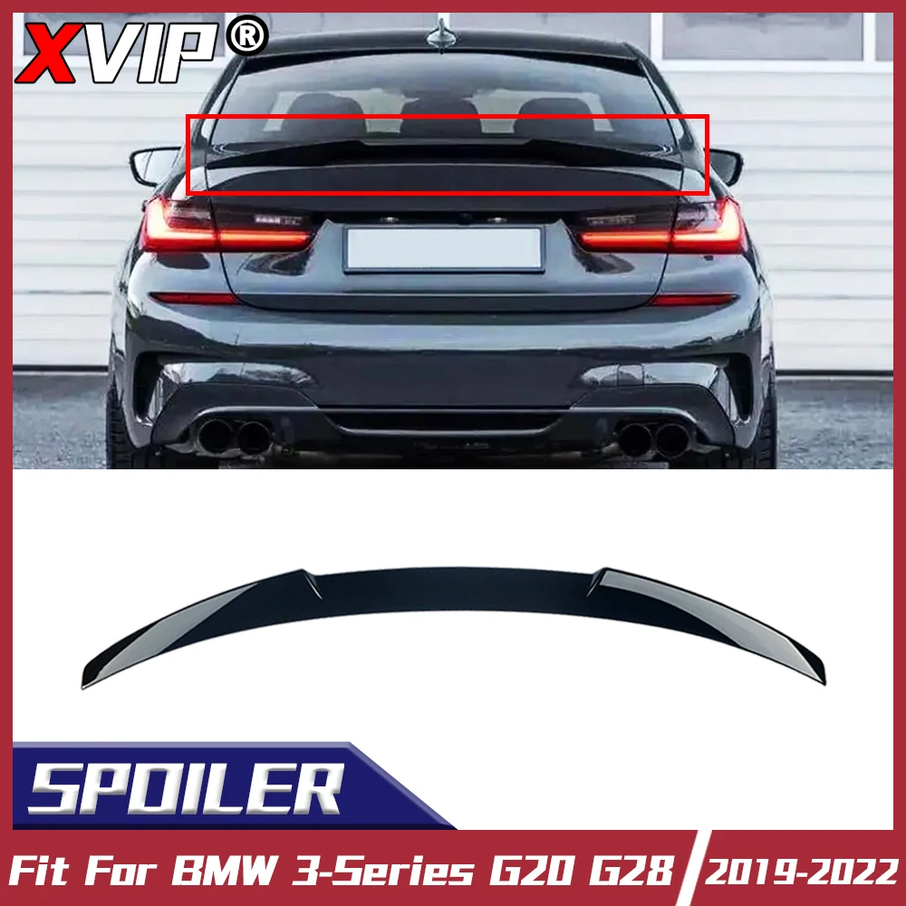 XVIP Auto M4 Stile Spoiler Tetto Ali Nere Lucide Per BMW Serie 3 G20 G28 2019-2022 330i 330e Berlina ABS Ducktail Tronco Spoiler