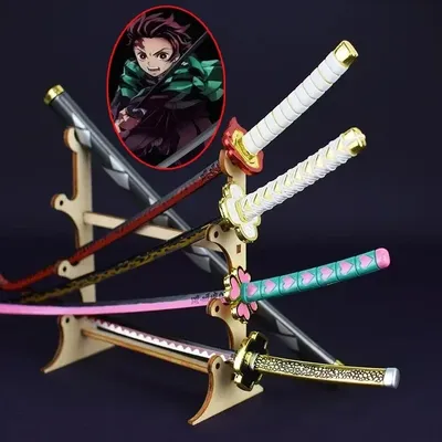 Demon Slayer 25cm Metal Katana Swords Toy Tanjirou Anime -Ghost Killer Cosplay Prop Weapon Cosplay